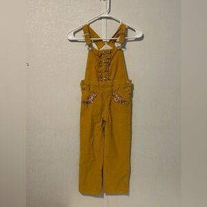 No Brand Girls Boho mustard overalls